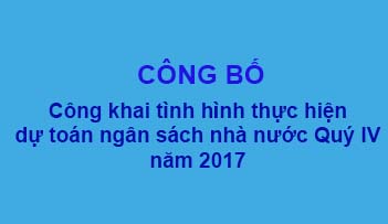 Công bố công khai tình hình thực hiện dự toán ngân sách nhà nước Quý IV năm 2017
